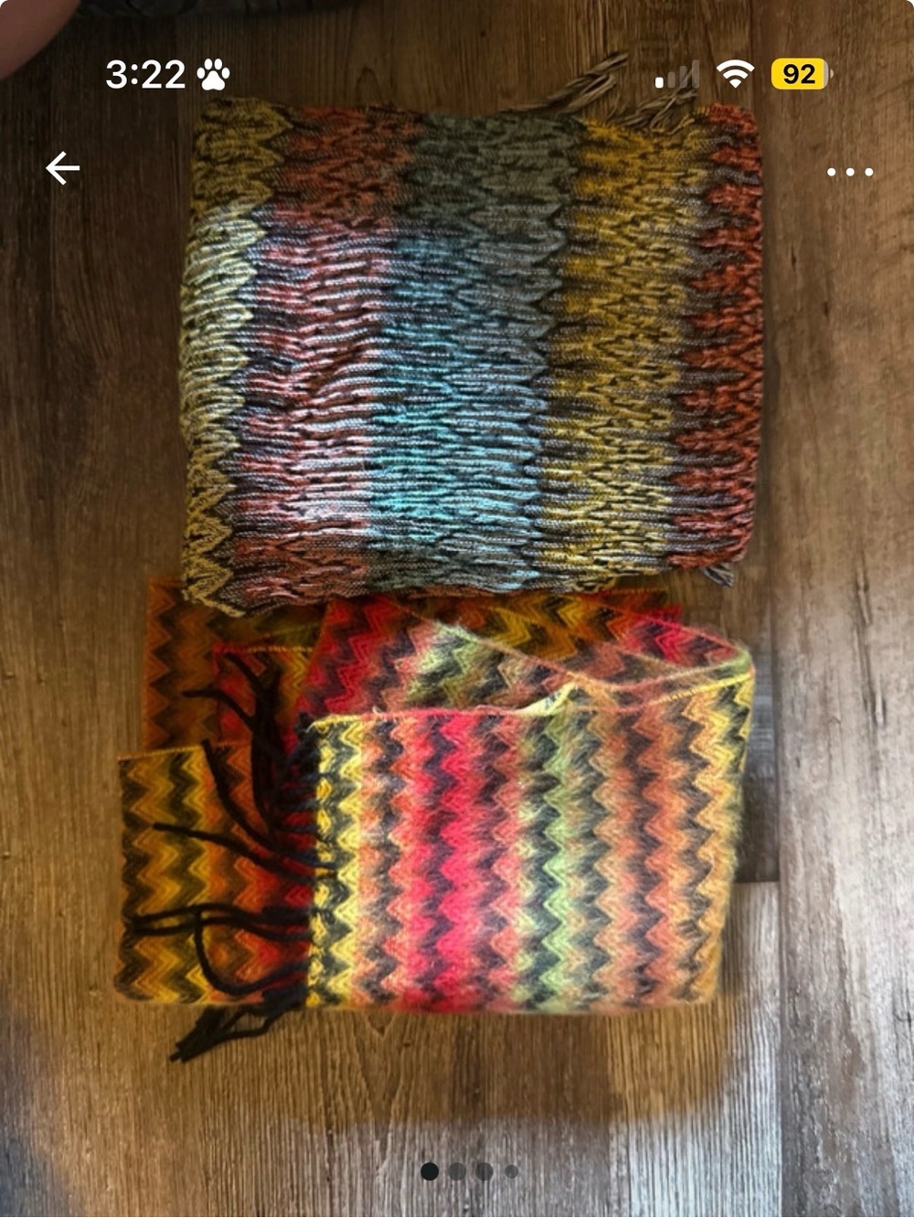 Source Unknown Multicolor Zigzag Knit Scarves - Red, Yellow, Orange, Green, Blue